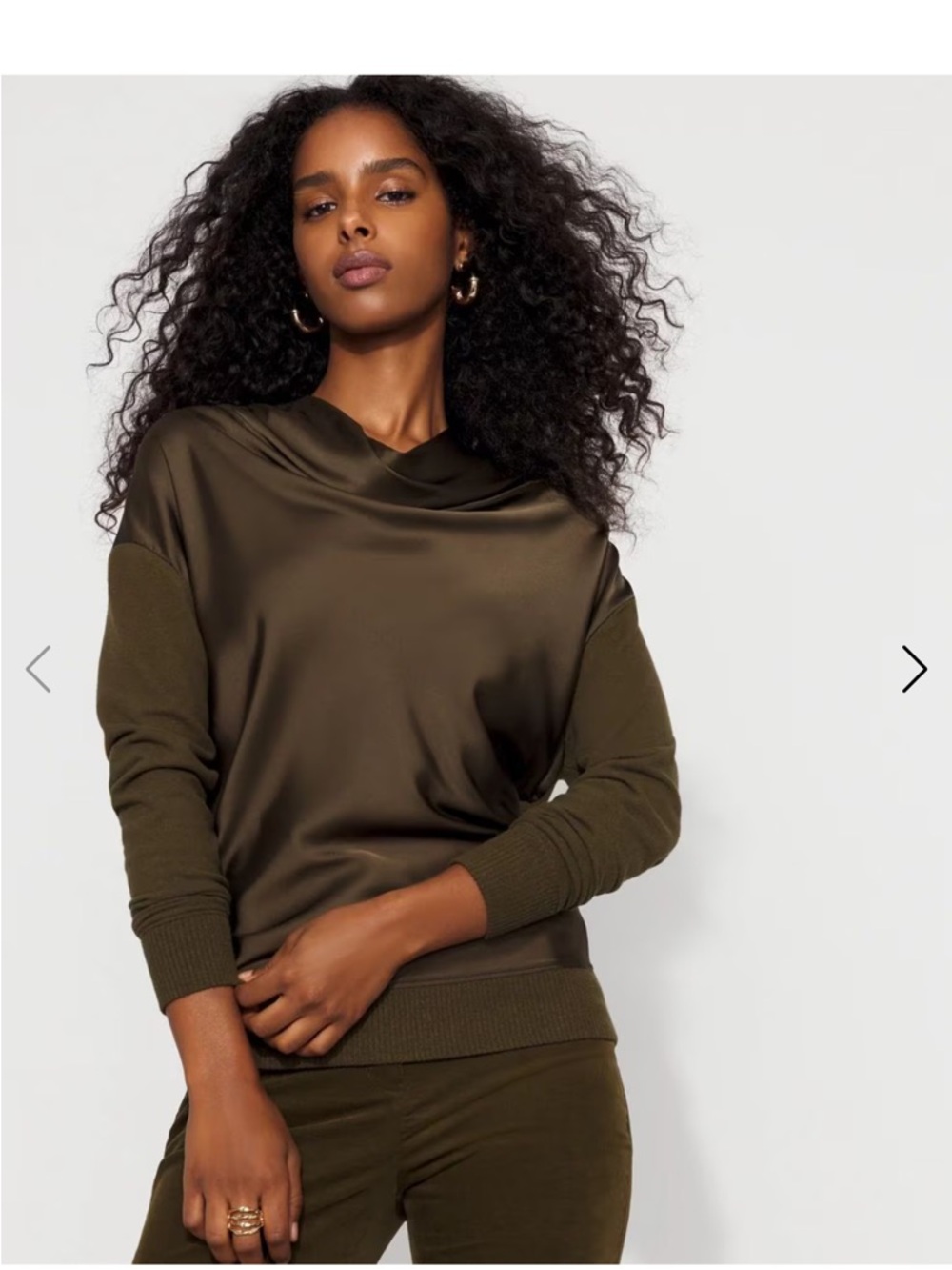 WHBM Satin Mix Snit Top